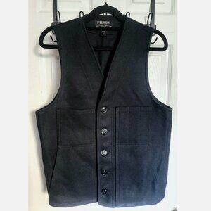 Filson USA Made Mackinaw Wool Vest Men XS Dark Navy Hunting Logging Outdoor NEW